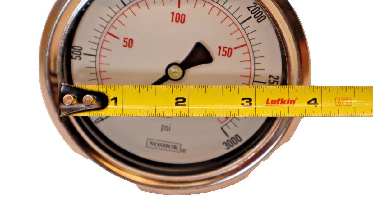 NOSHOK Back Connection Gauge 0-3000psi Liquid Filled 1/4 NPT 206.8 Bar (NEW)