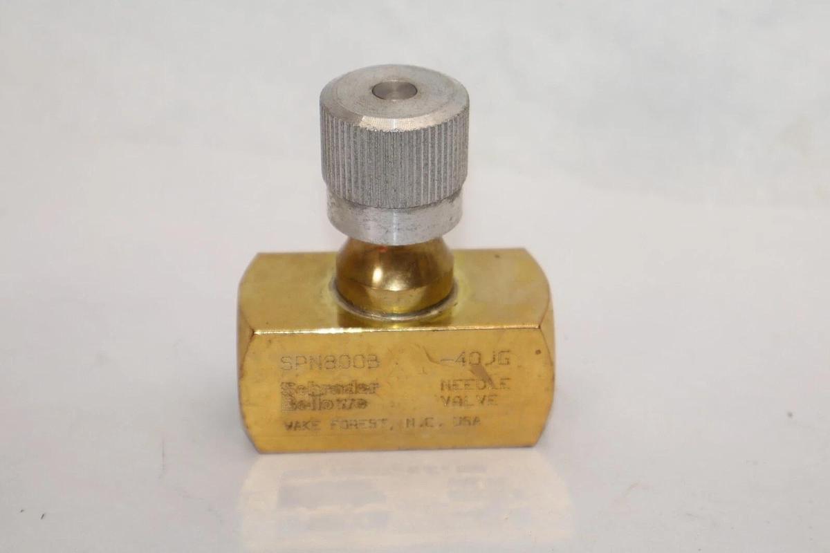 (NEW) SCHRADER BELLOWS SPN800B , SPN800B-40JG 1/2" NPT Needle Valve