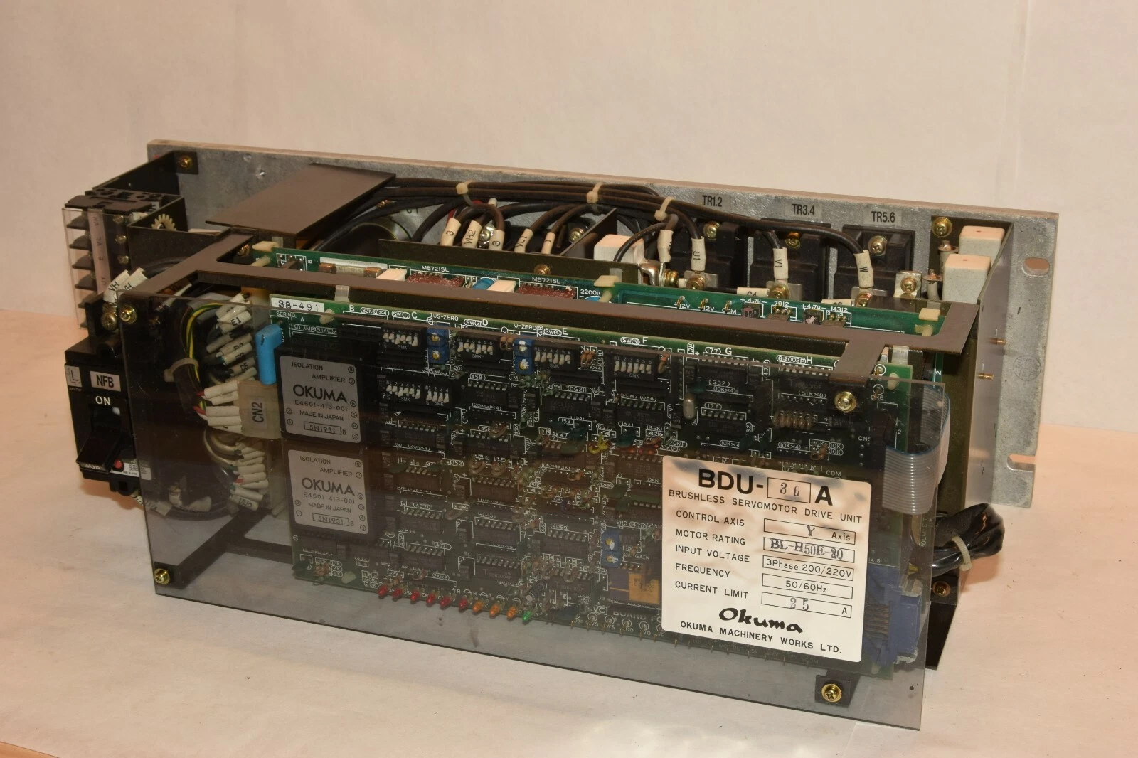 Used OKUMA BDU-30A BDU30A BL-H50E-80 3Phase 200/220V 50/60Hz 25A Servomotor Drive