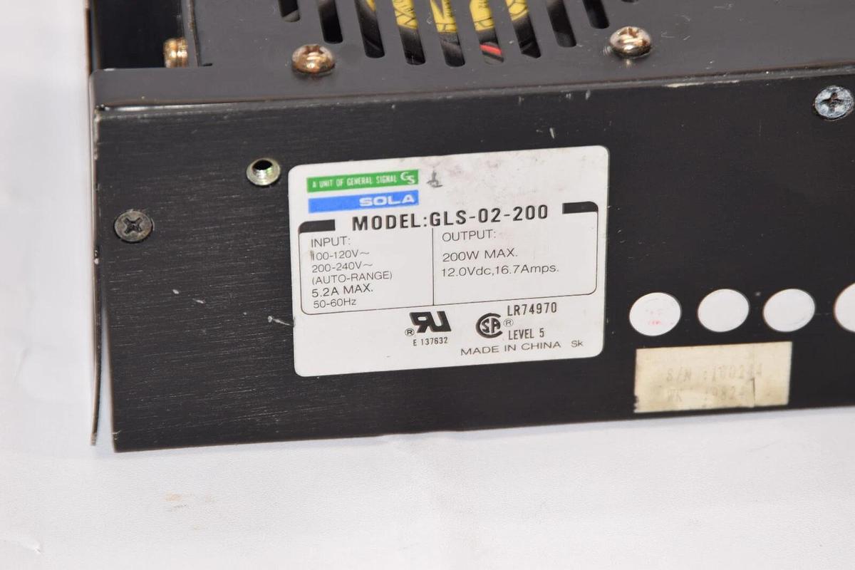 (NEW) SOLA GLS-02-200 100-120V 200W 12.0Vdc 16.7A Hevi-Duty Power Supply