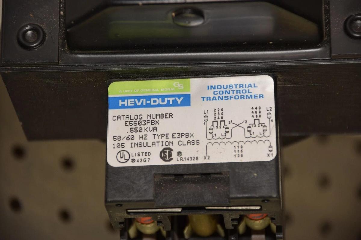 Used HEVI-DUTY E5503PXB .550kVA 50/60Hz CONTROL TRANSFORMER