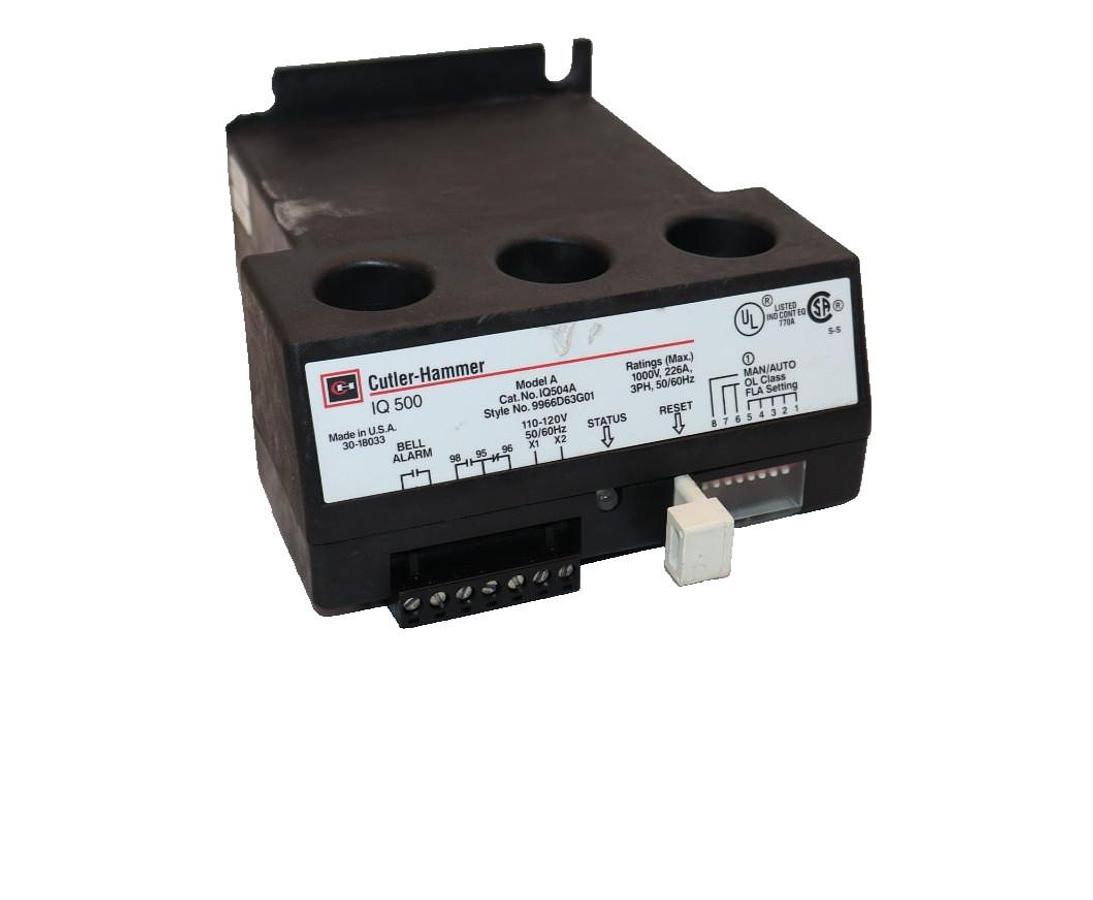 Used Eaton Cutler-Hammer Motor Protection Relay IQ500 IQ504A Mod A 1000V 226A 3hp