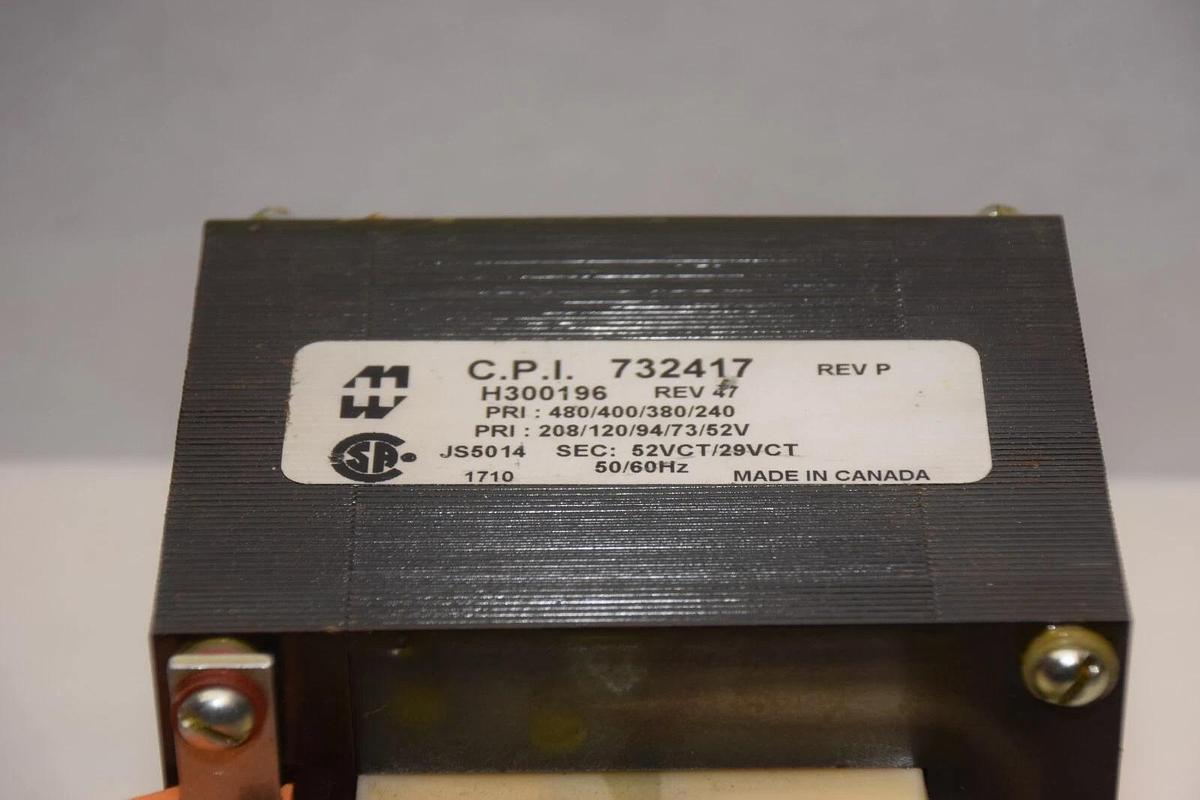 Used HIPOT O.K. / C.P.I. 732417 Rev P , H300196 Rev 47 480/400/380/240V Transformer