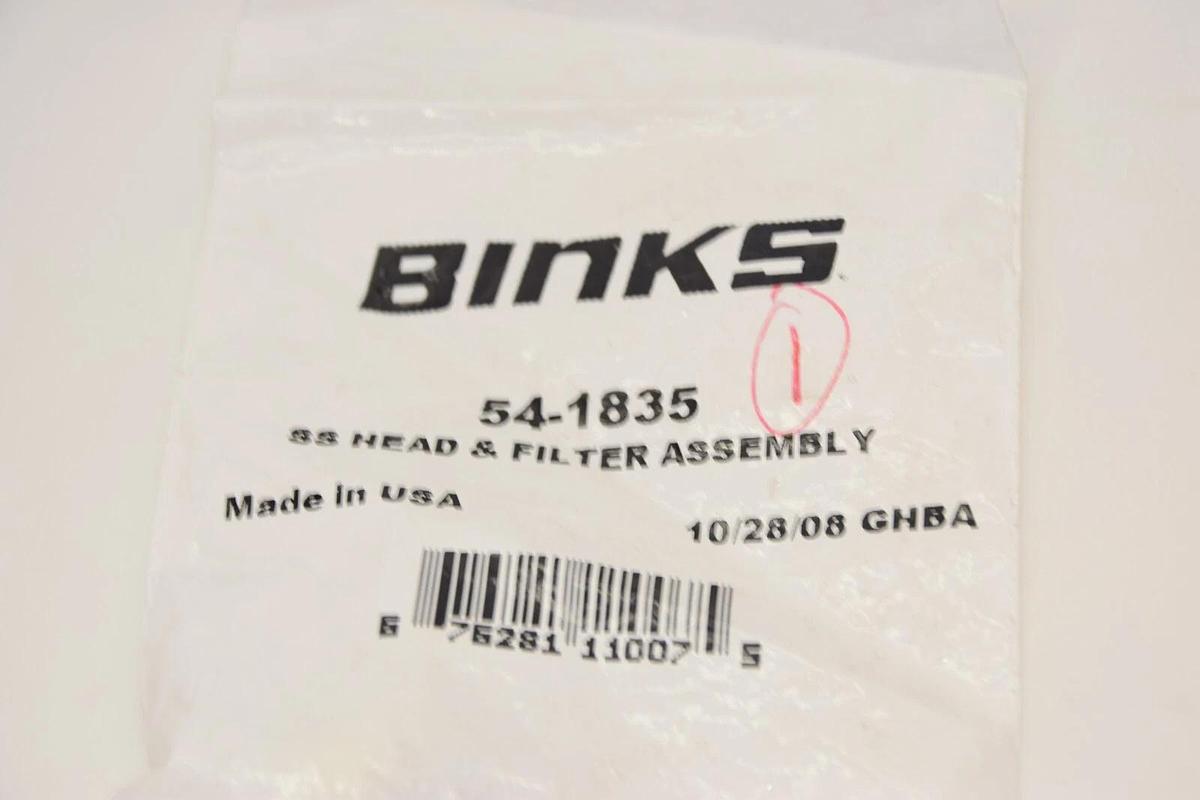 (NEW) BINKS 54-1835 , 541835 SS Head & Filter Assembly