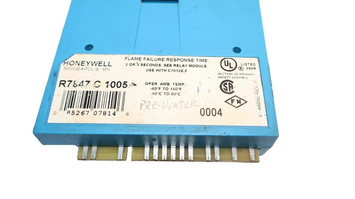 Used Honeywell Dynamic Self-Chk Rectification Flame Amplifier R7847 C 1005 R7847C1005