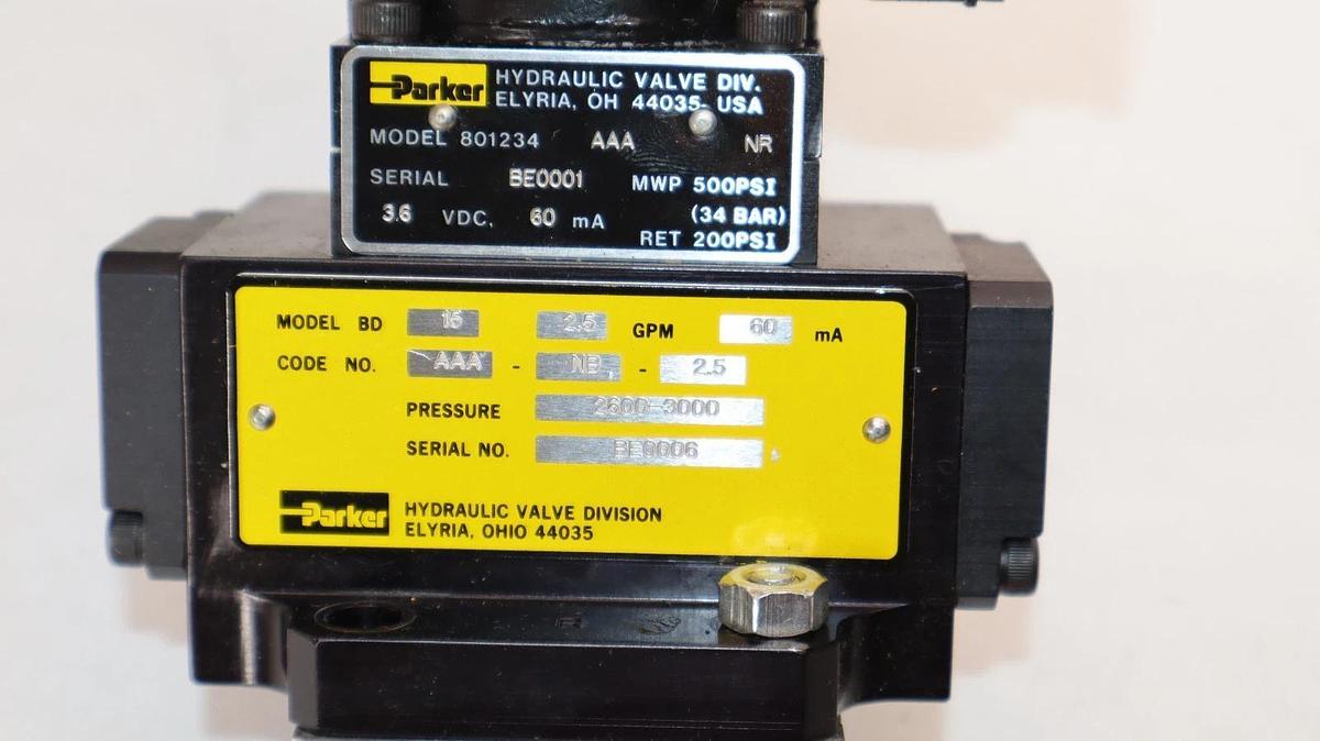 PARKER Servo Valve 801234-AAA-NR 801234AAANR 2.5gpm AAA-NB-2.5 (NEW)