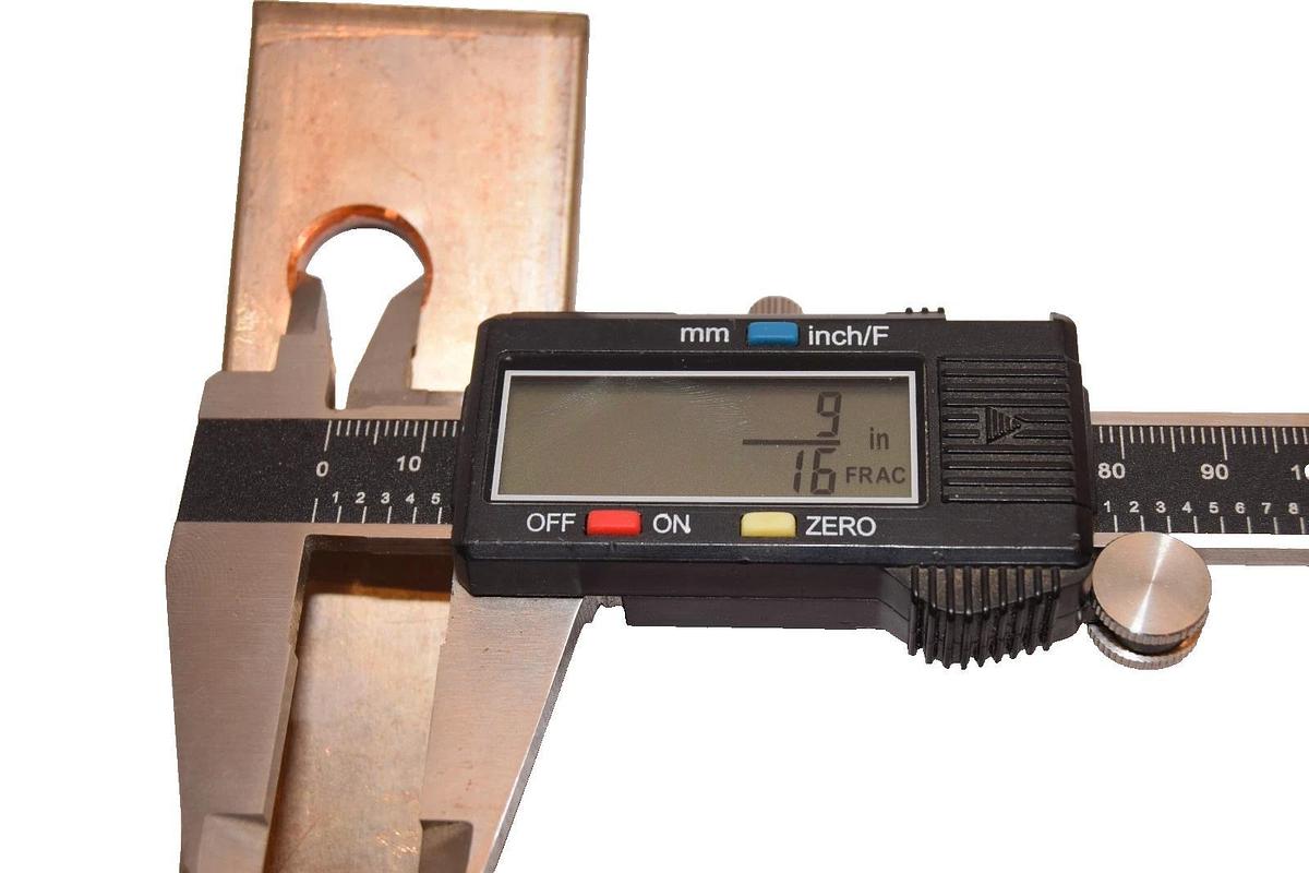 Used (Lot of 2) 5-5/8"x1-1/2"x1/4" Flat Solid Copper Buss Bar for Breaker/ Contactor