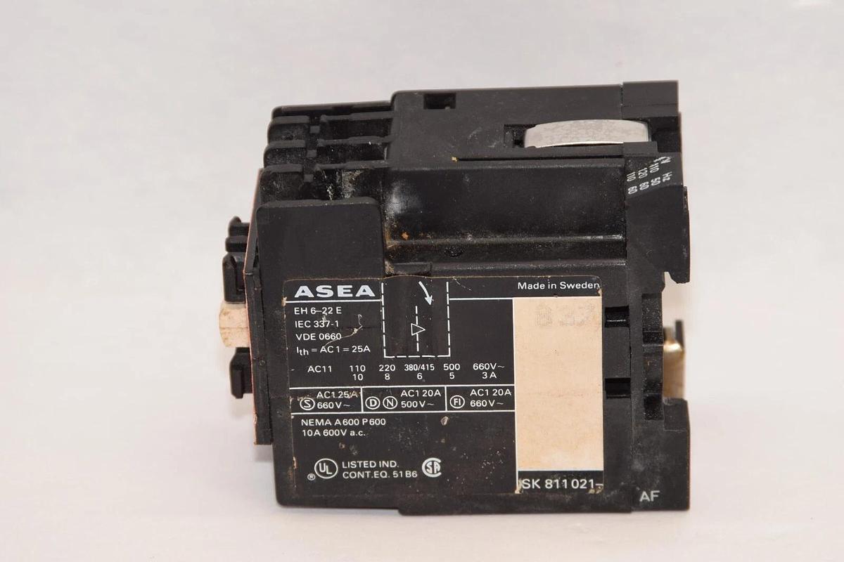 Used ASEA EH6-22E 110/120V , 50/60Hz Coil Control Relay