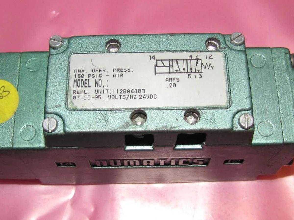 Used NUMATICS VALVE 112BA400M 24VDC