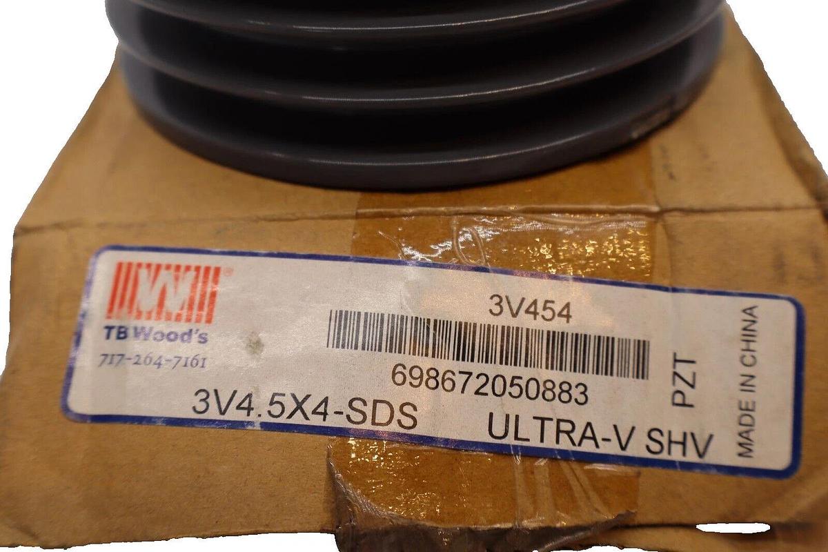 TB Woods 3V454 3V4.5X4-SDS ULTRA-V SHV  SHEAVE PULLEY *chip, see pics* (NEW)