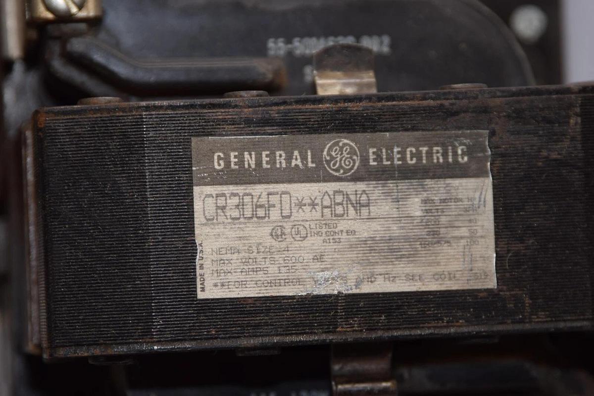 Used GE GENERAL ELECTRIC CR306F0**ABNA Size 4 Starter 55-501463G 002 Coil 120V