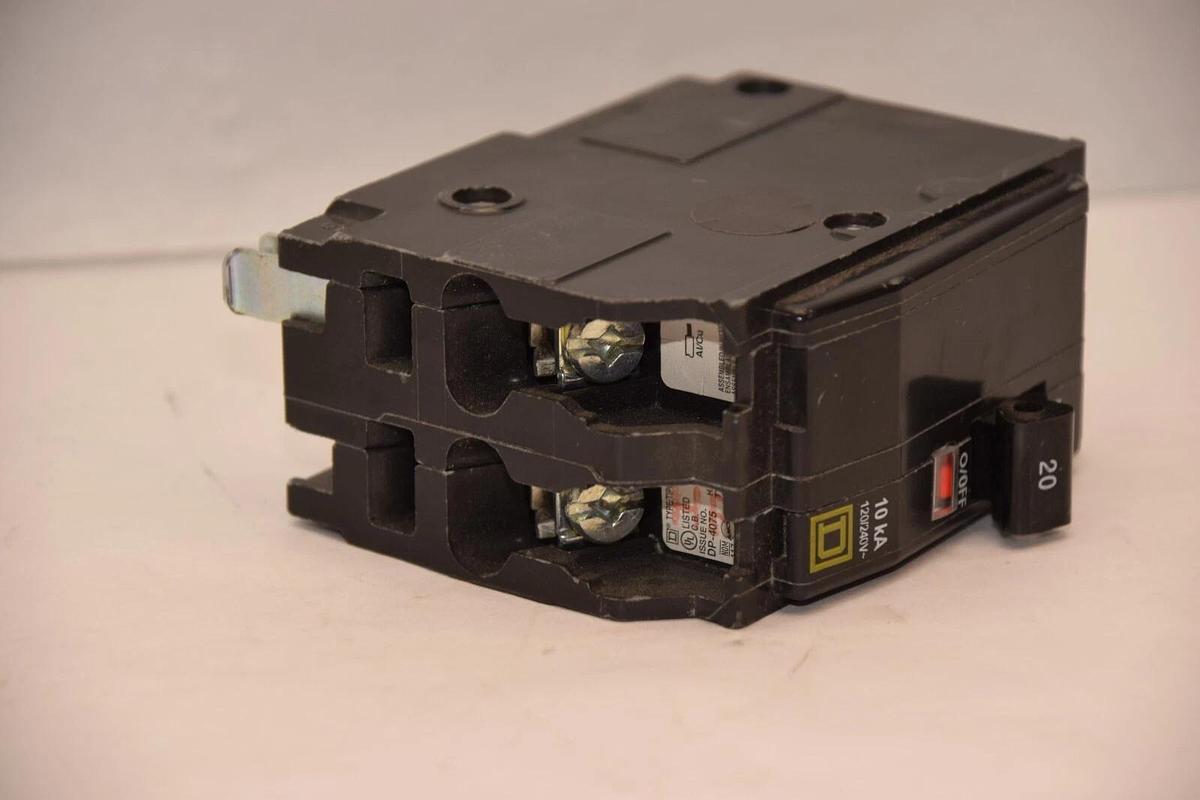 Used Square D Breaker DP-4075 HACR QOB 20A 20 Amp 2 Pole 2P 120/240v (Used)