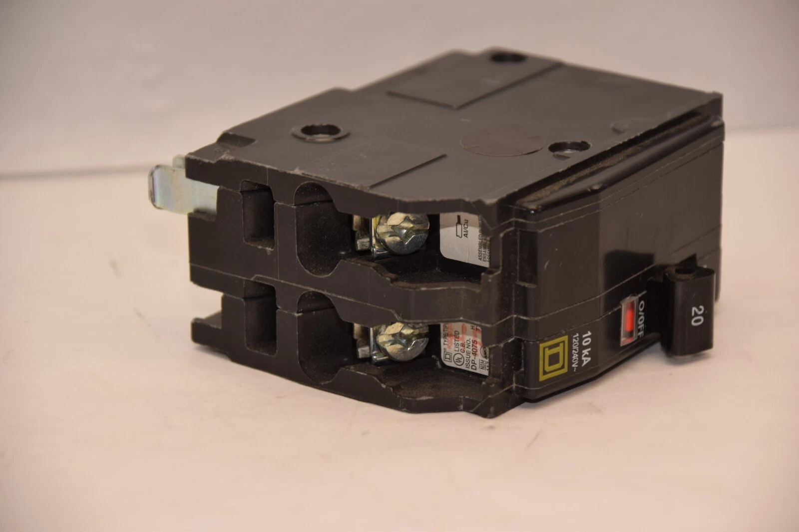 Used Square D Breaker DP-4075 HACR QOB 20A 20 Amp 2 Pole 2P 120/240v (Used)