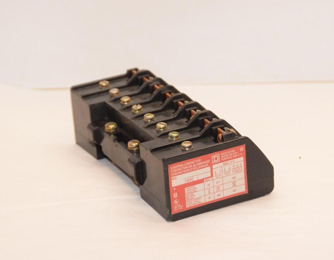 Used SQUARE D 8903 L0 1200 20A Series C Lighting Contactor *Base Only*