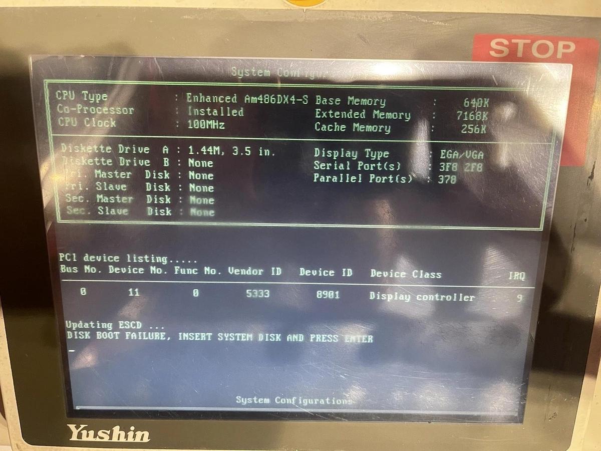 Used Yushin T/W566894 Touchscreen Robotic Teach Pendant F8342392 Computer
