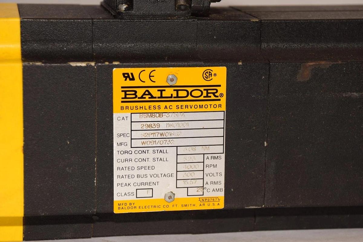 Used BALDOR BSM80B-375DA 4000rpm 300V Class F AC Servo Motor