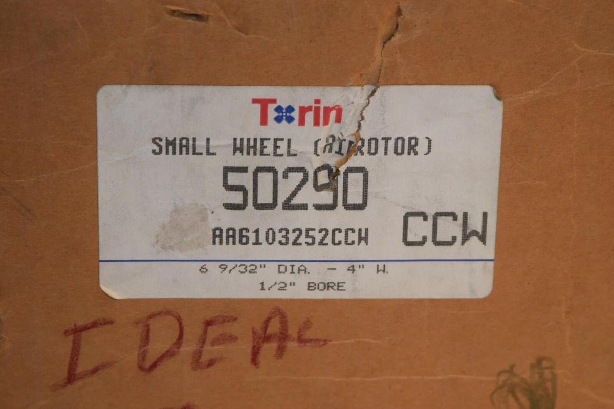 (NEW) TORIN 50290 AA6103252CCW 4" W 6 9/32" Dia 1/2" Bore Small Wheel Airotor