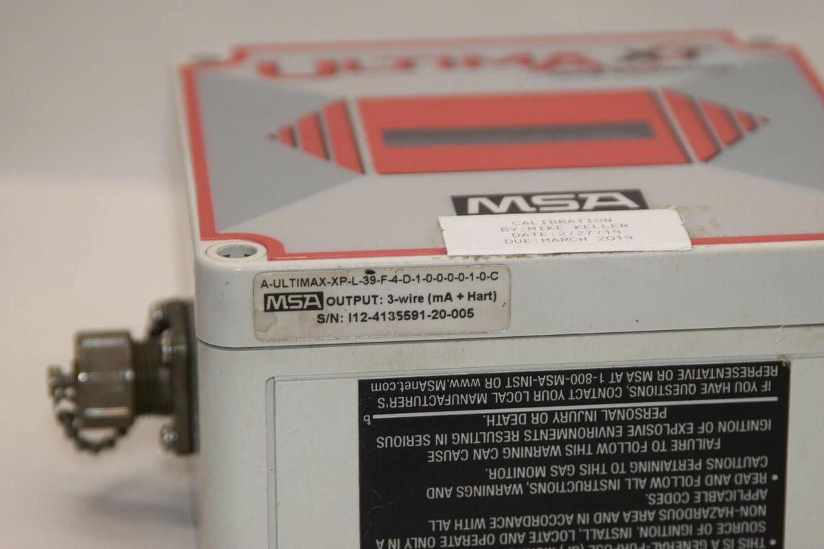 Used MSA A-ULTIMAX-XP-L-39-F-4-D-1-0-0-0-0-1-0-C 3 Wire Gas Monitor