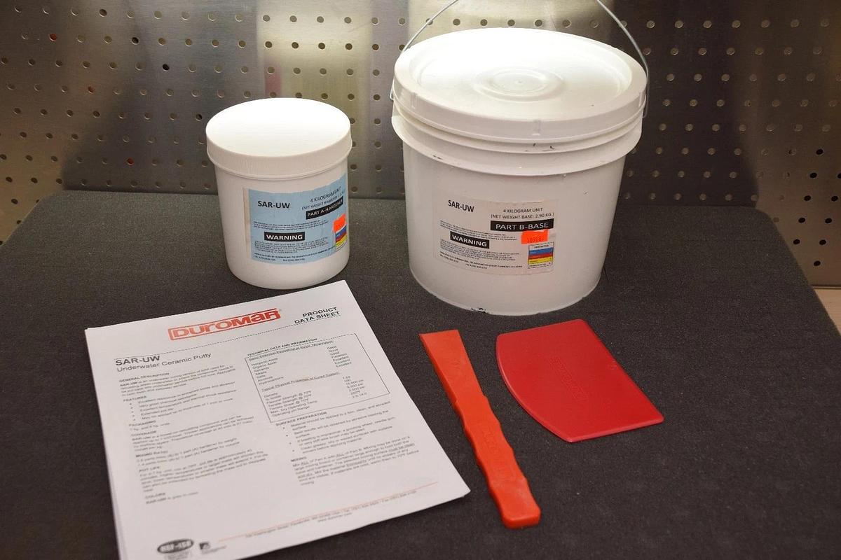 Used DUROMAR SAR-UW UNDERWATER CERAMIC PUTTY 4 KILOGRAM UNIT