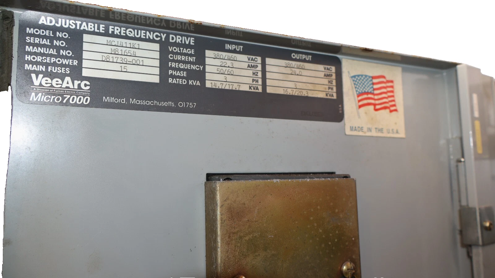 Used FURNAS VeeArc Micro7000 Drive MCJ411K1 15HP 15 hp 3PH 22.3A 380/460v