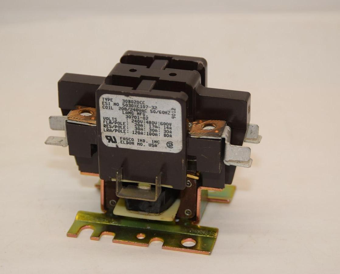 Fasco Contactor 30B020CC 208/240Vac 50/60Hz Coil Contactor