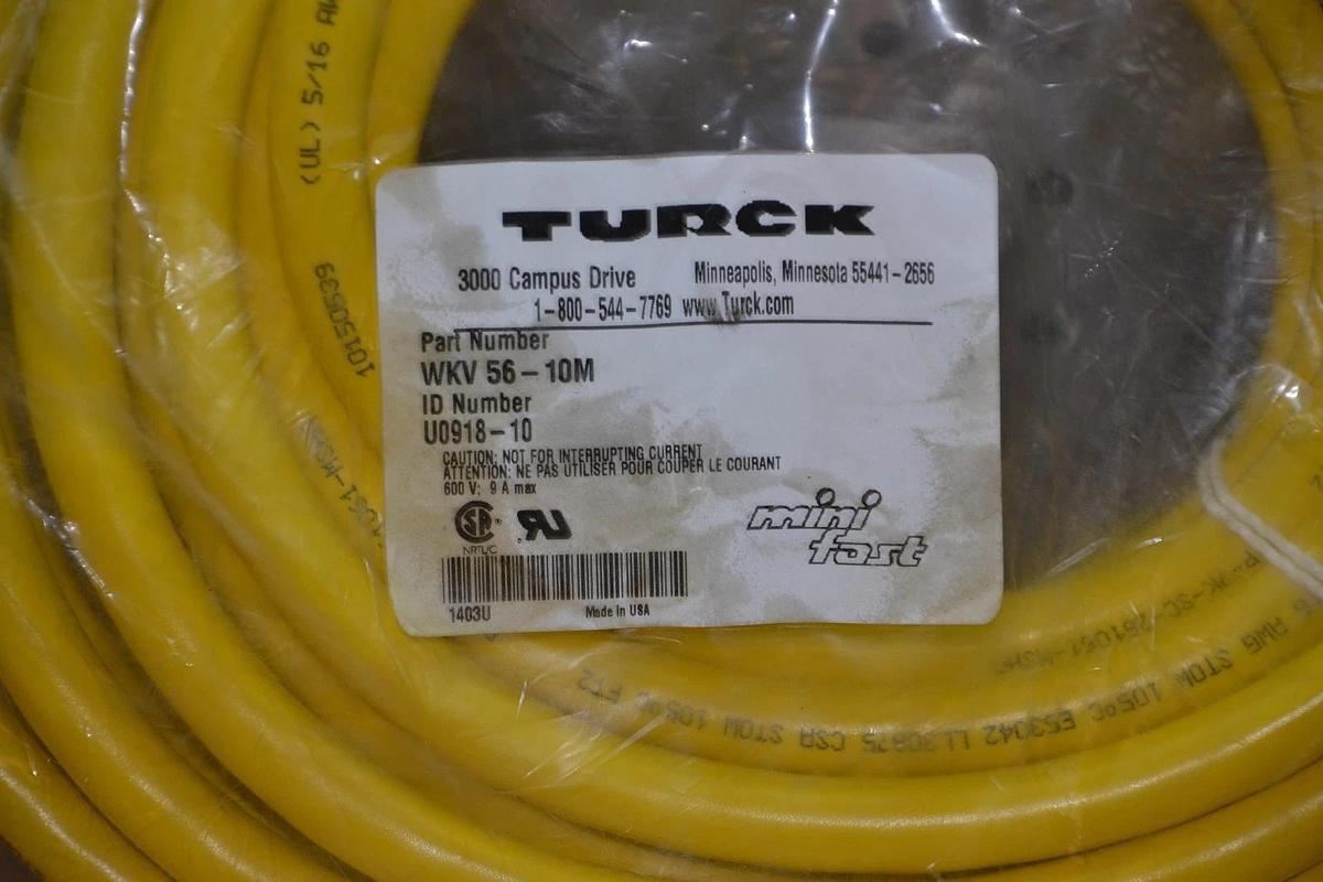 Used TURCK ELEKTRONIK WKV56-10M  WKV5610M U0918-10 New