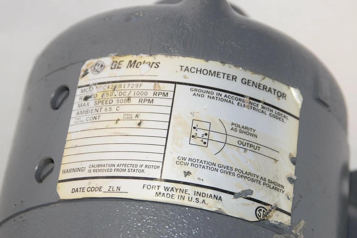 (NEW) GE MOTORS 5BC42AB1729F BC42 Dc Tach 50Vdc 5/8" Tachometer Generator