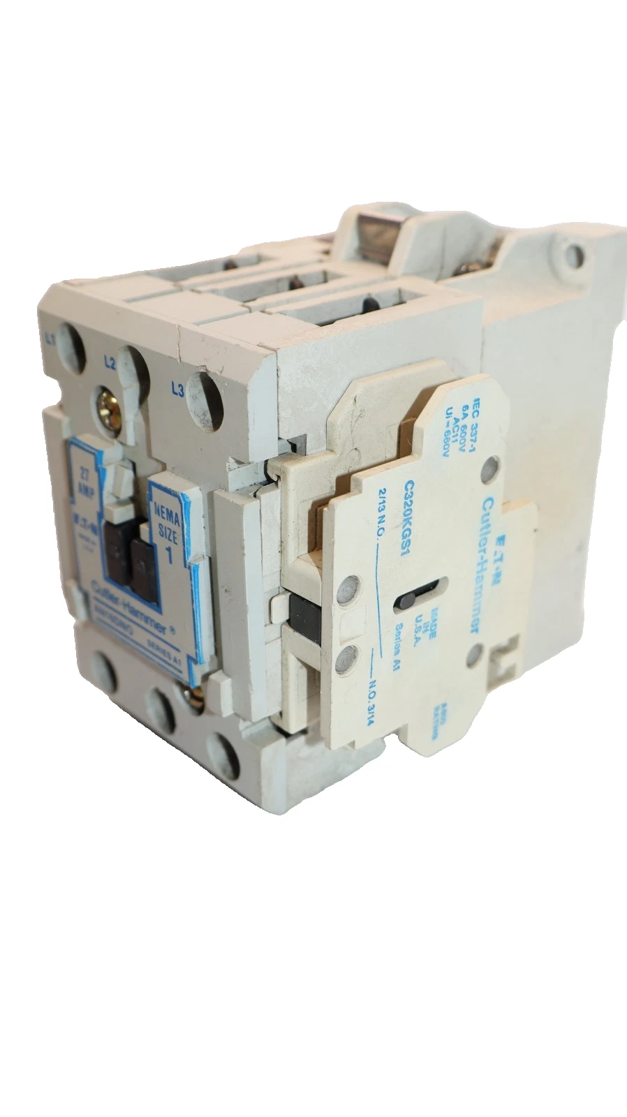 Cutler-Hammer Eaton Contactor AN16DN0 Size Sz 1 600V 27A 27 Amp 120v coil 3P USA
