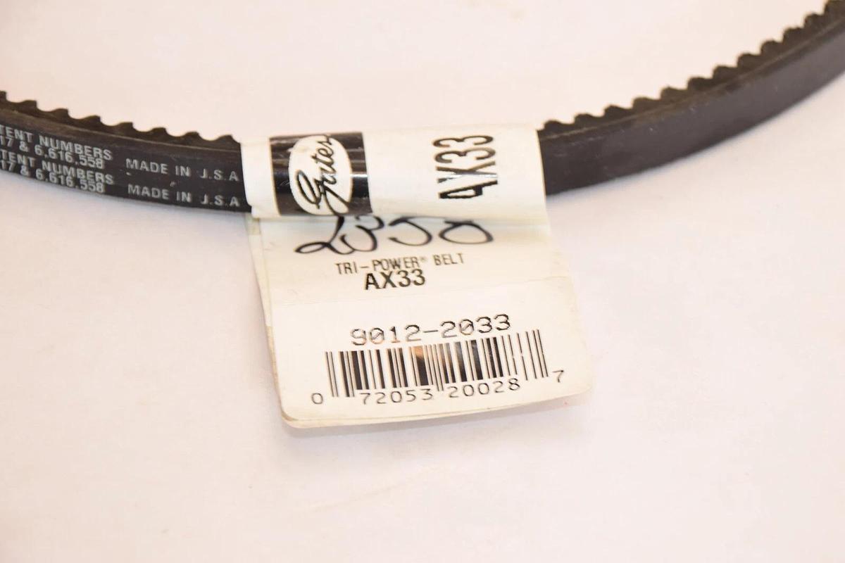 (NEW) GATES AX33 , 9012-2033 Tri-Power Cogged V-Belt