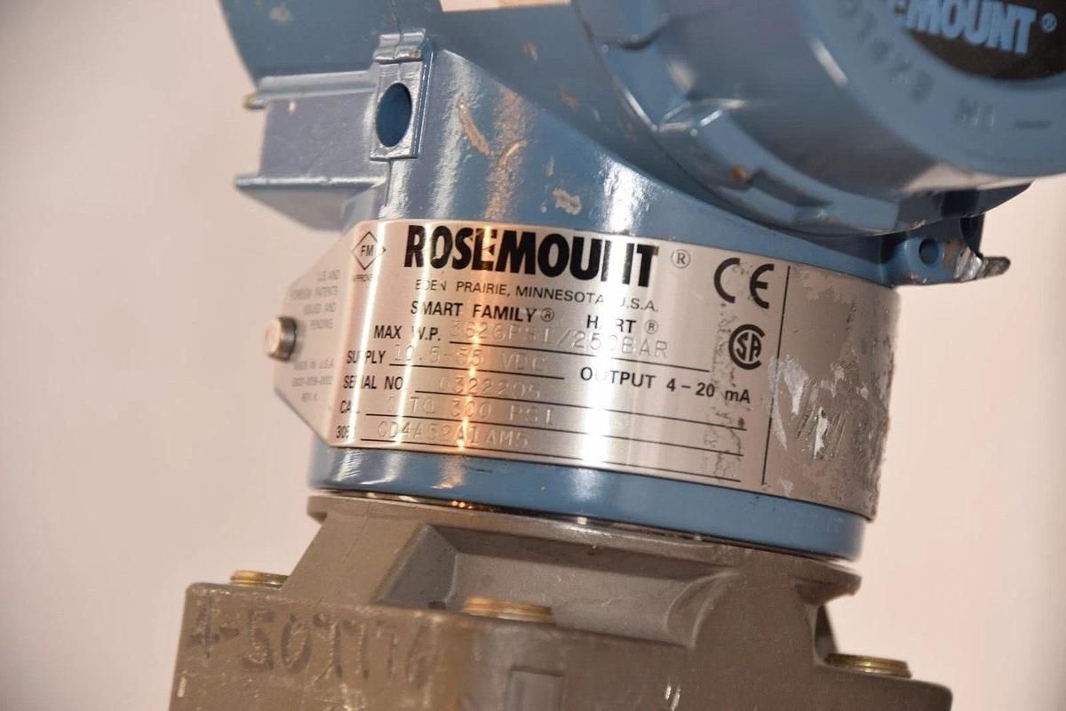 Used ROSEMOUNT 3051CD4A52A1AM5 3626psi 250Bar Smart Pressure Transmitter *No Rear Cap