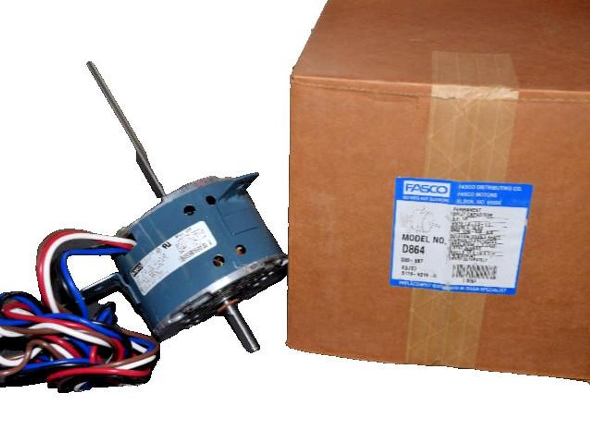 FASCO D864 1/6 HP 1.3-1.2-1.1 A 208/230V 60HZ 1040-940-800 RPM MOTOR NEW