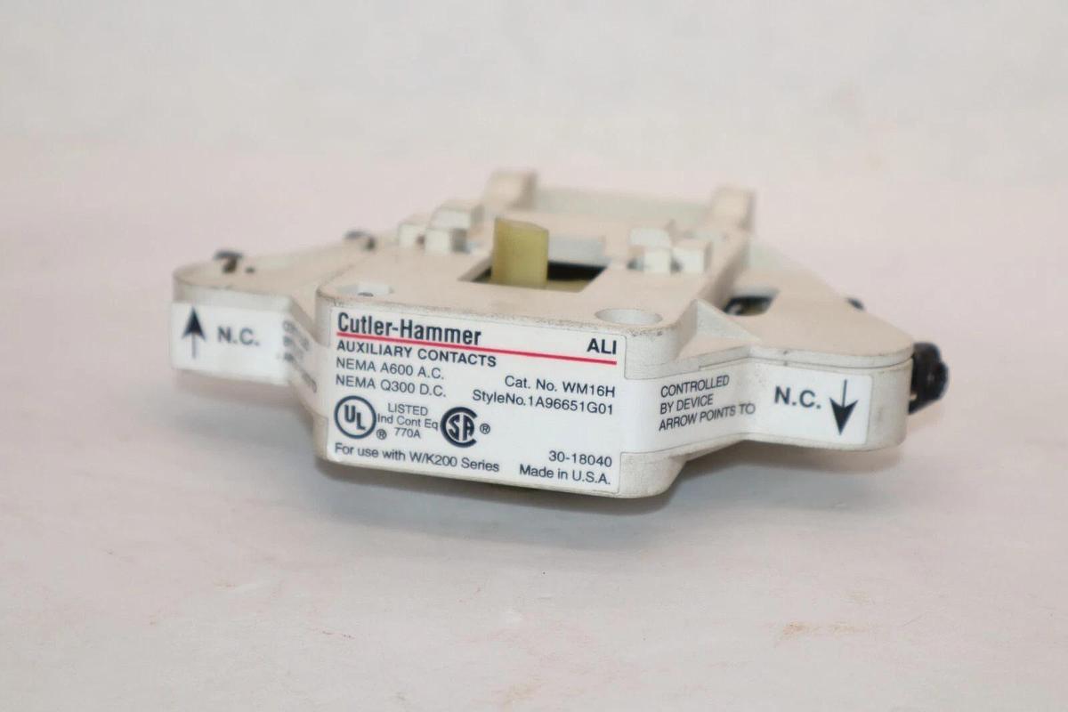 Used CUTLER HAMMER WM16H , 1A96651G01 , 30-1804 Auxiliary Contact