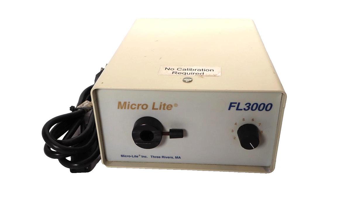 Used Micro Lite FL3000 Fiber Optic Light Source With Power Cord