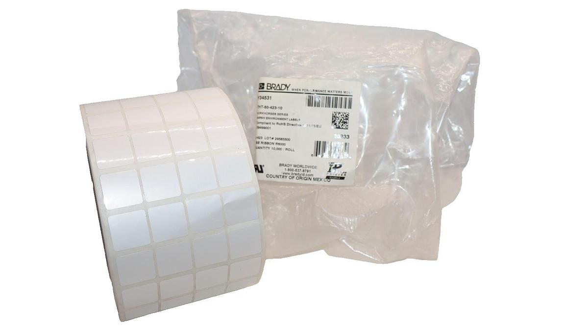 (NEW Approx. 10K) BRADY THT-50-423-10 , THT5042310 , Y34531 Harsh Enviro. Label