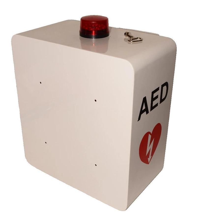 (New) Wall Mount AED Defibrillator Cabinet With Strobe Light & 2 Keys