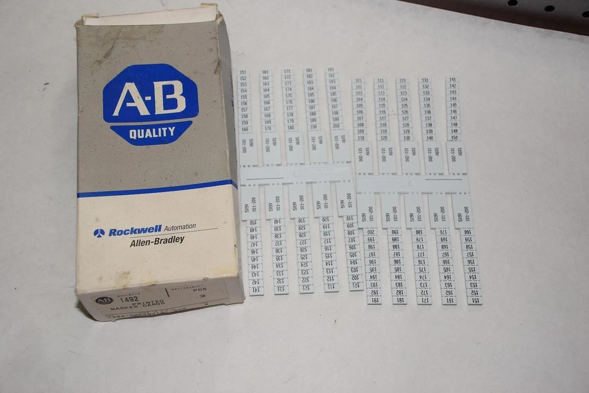 ALLEN BRADLEY 1492-SM5X9V101-200 SERIES A  PRINTED MARKER CARDS NEW