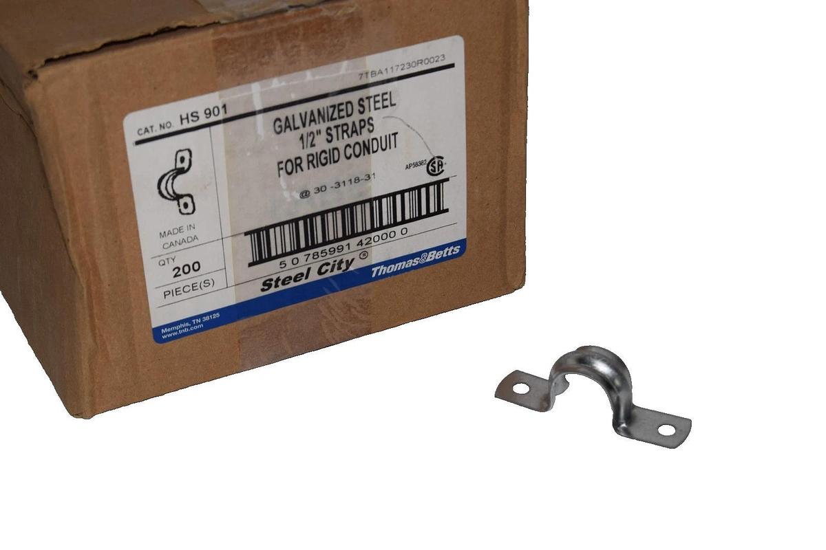 Thomas & Betts Steel City Strap HS 901 1/2" Rigid Conduit , Galvanized (New 200)