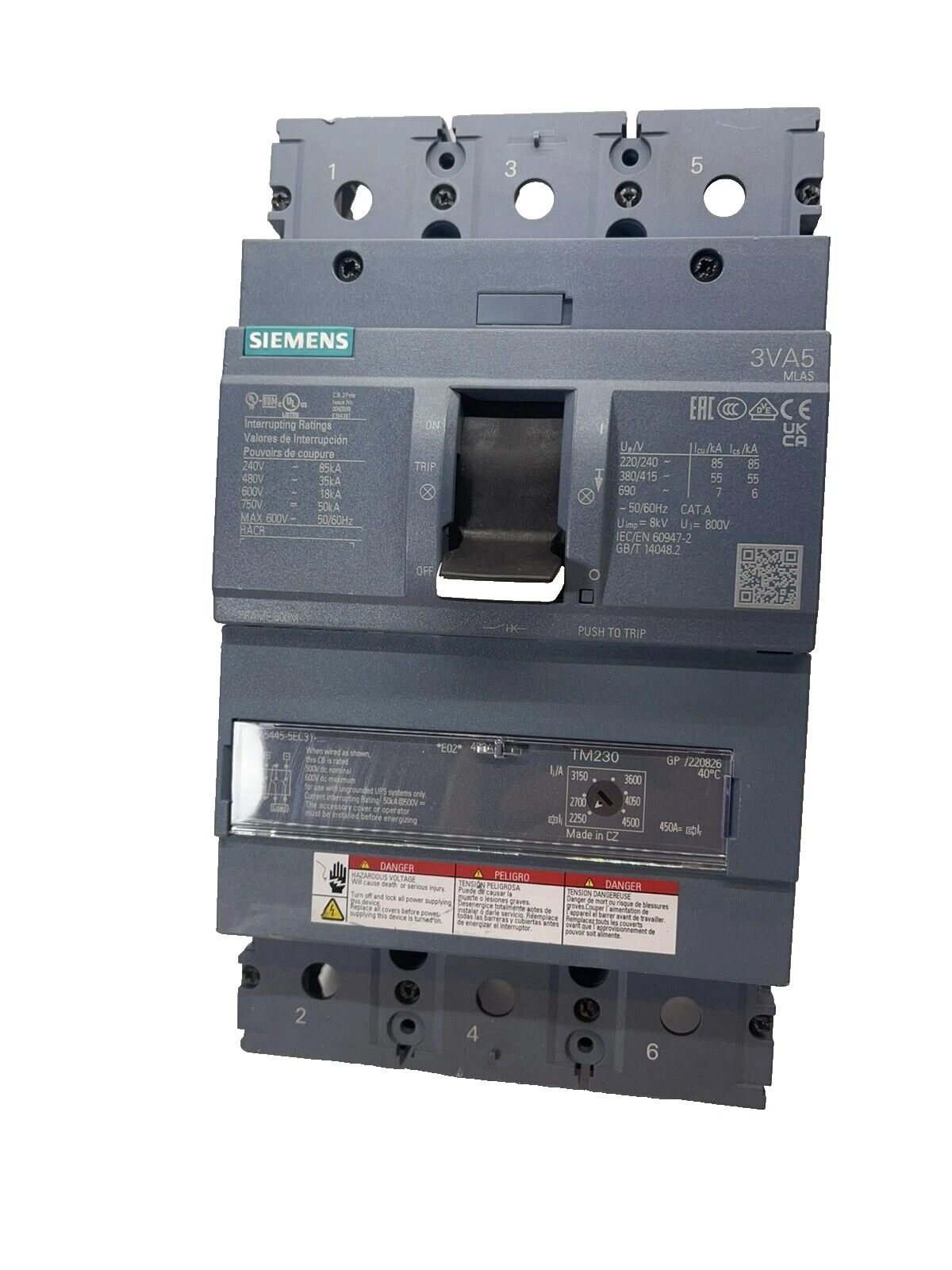 Siemens 450a Breaker 3VA5445-5EC31-0AA0 450 Amp 3VA5445-5EC31 0AA0