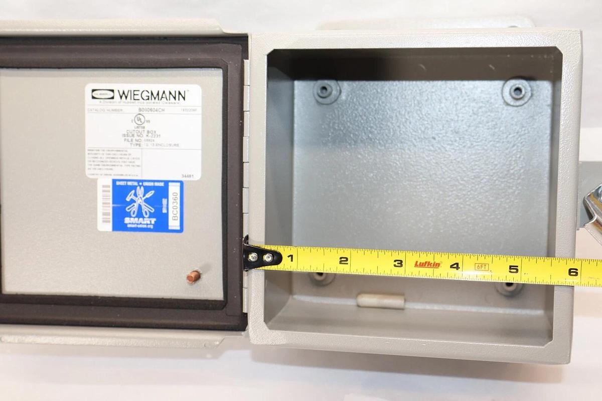 (NEW) WIEGMANN Hubbell B060604CH TYPE 12 Enclosure 6" X 6" X 4"