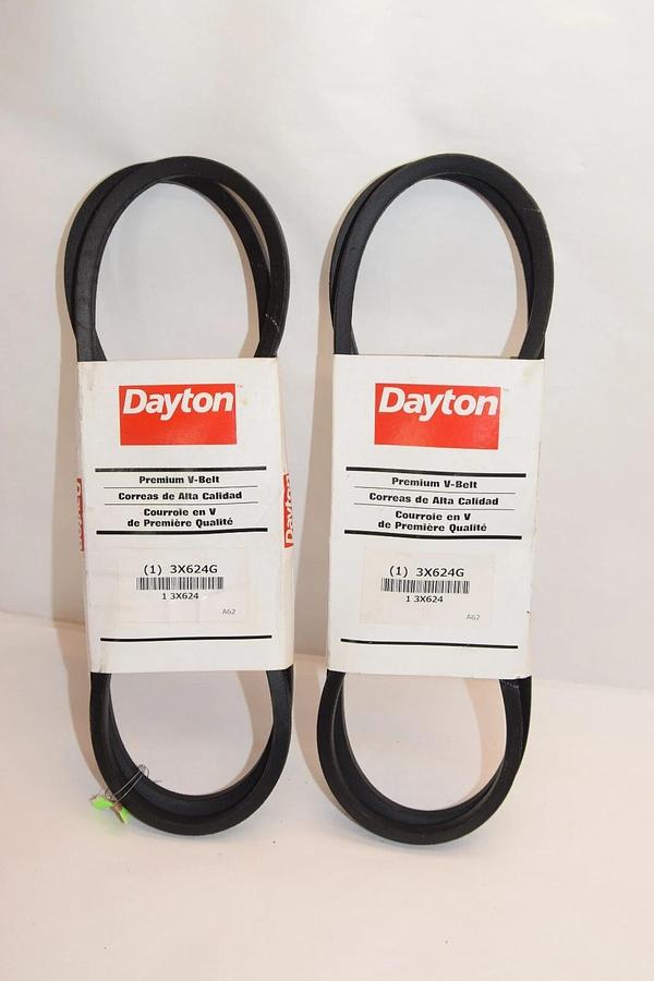 (NEW - Lot of 2) DAYTON 3X624G Premium V-Belt