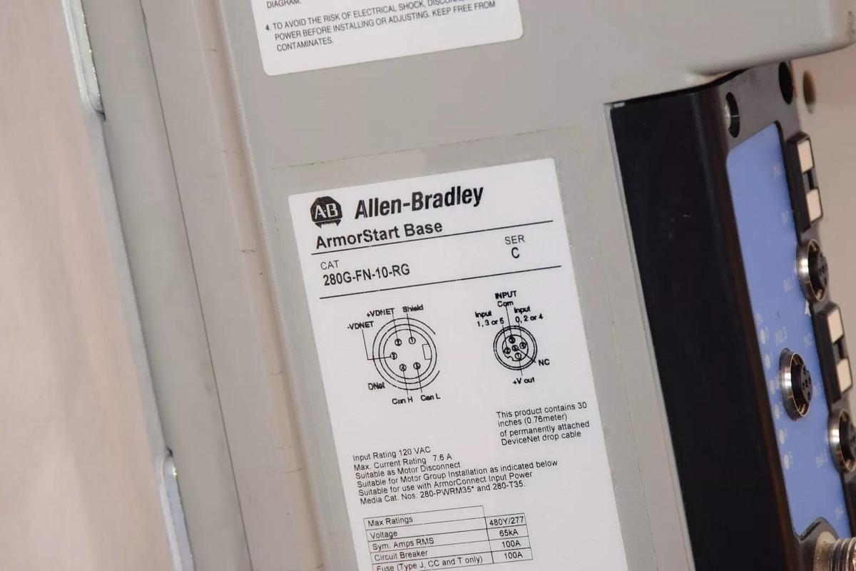 Used ALLEN BRADLEY 280G-FN-10-RG Ser. C Base 281G-F12D-10B-RRG-CBG Armostart Control