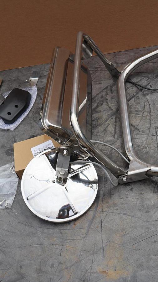 Right Hand Semi Truck Wired Mirror Assembly Cab Door RH Passenger Side (NEW)