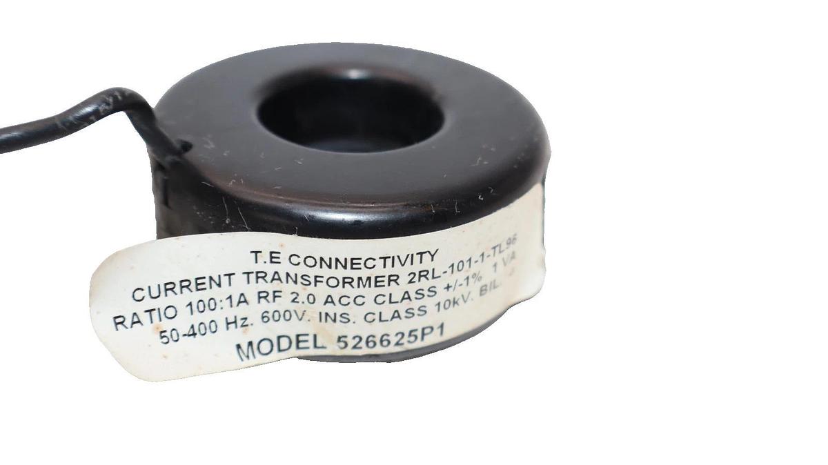 Used T.E. CONNECTIVITITY 526625P1 , 2RL-101-1-TL96 100:1A 50-400Hz Transformer