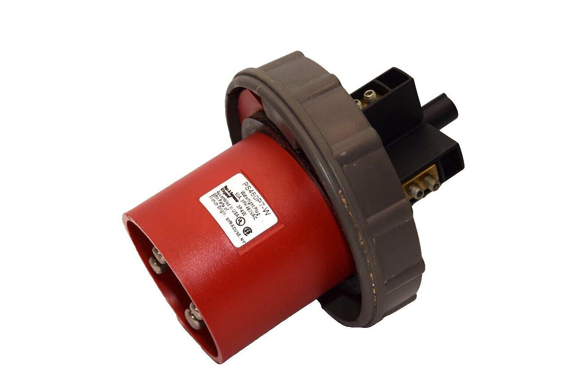 Used PASS & SEYMOUR PS460P7-W , 3P4W 60A 3Ph 480Vac Watertight Plug