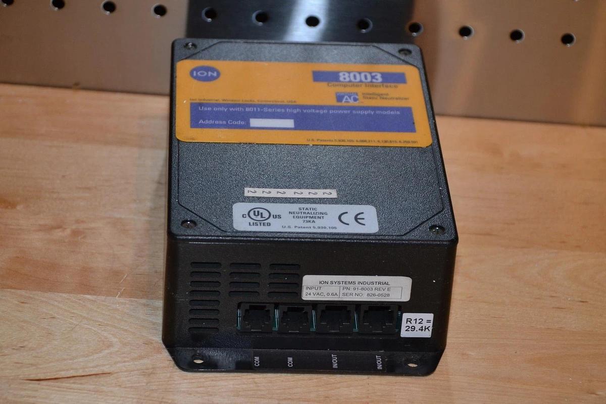 Used Ion Systems Vitual AC 8003 Computer Interface 91-8003 Rev E