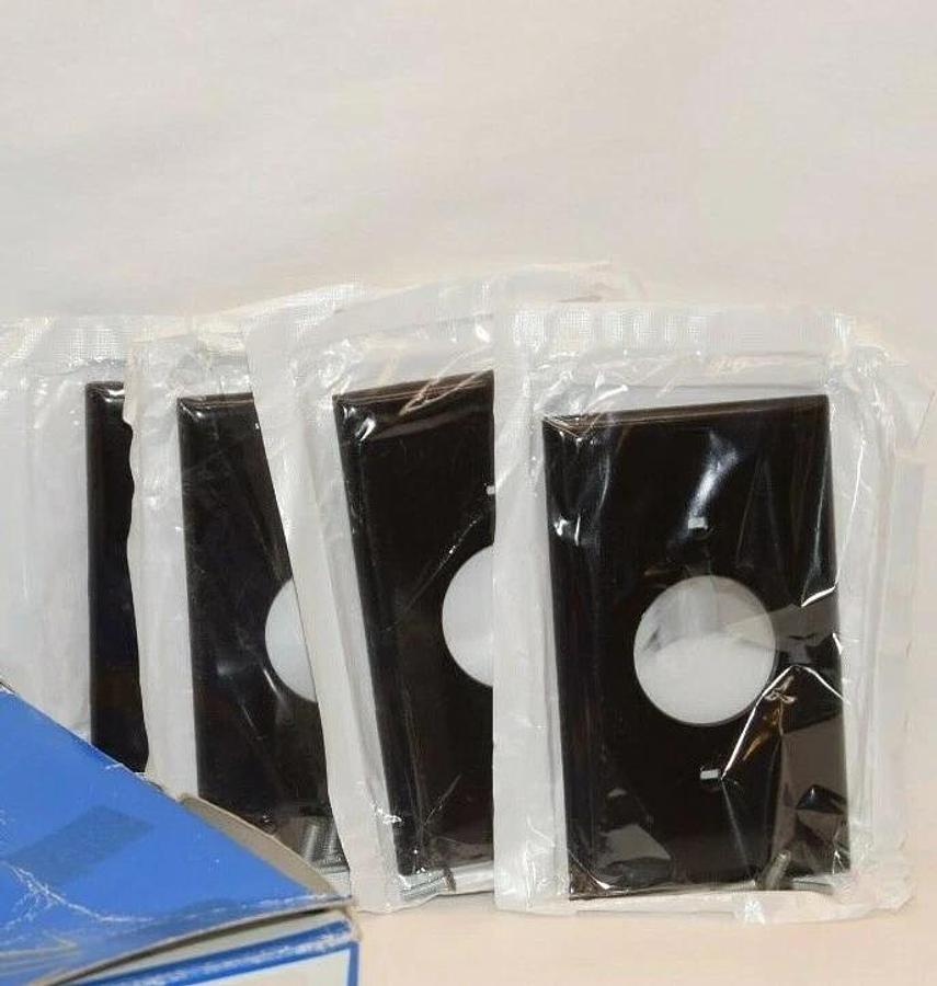 (NEW - Lot of 4) LEVITON OI36C0 Brown Receptacle Cover