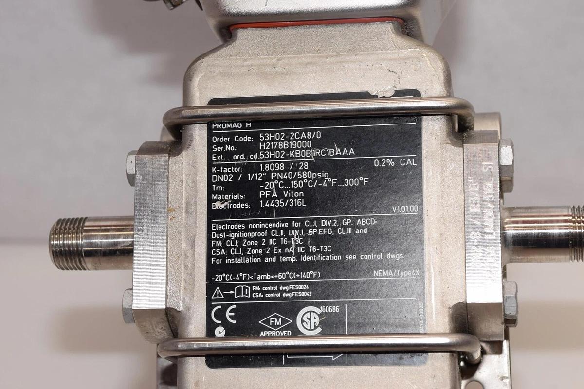 Used ENDRESS + HAUSER 53H02-2CA8/0 53H022CA80 Promag H Flowmeter