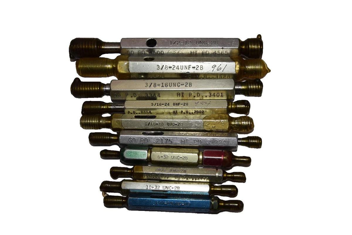 Durplate 1/2-13 , 3/8-24 , 5/16-24 , 5/16-18 , 6-32 , 8-32 Thread Gage (New, 10)