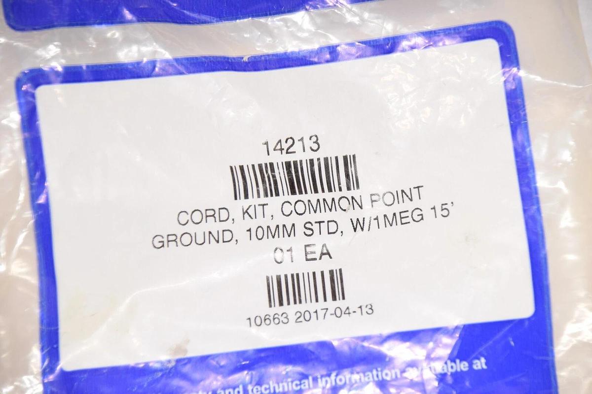 (NEW) DESCO 14213 Common Point Ground Cord Kit 10mm std w 1meg 15'