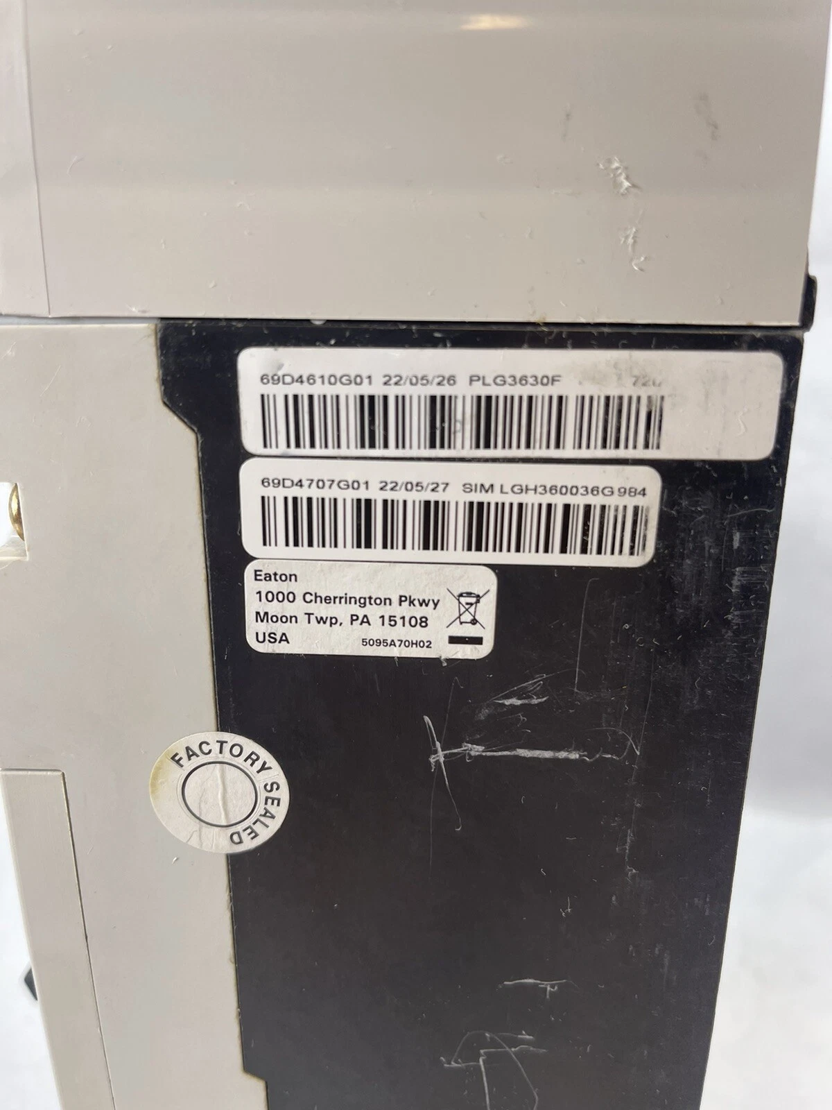 Used Eaton Cutler Hammer LGH3630NN L630H 600A 600amp Breaker 69D4632G03